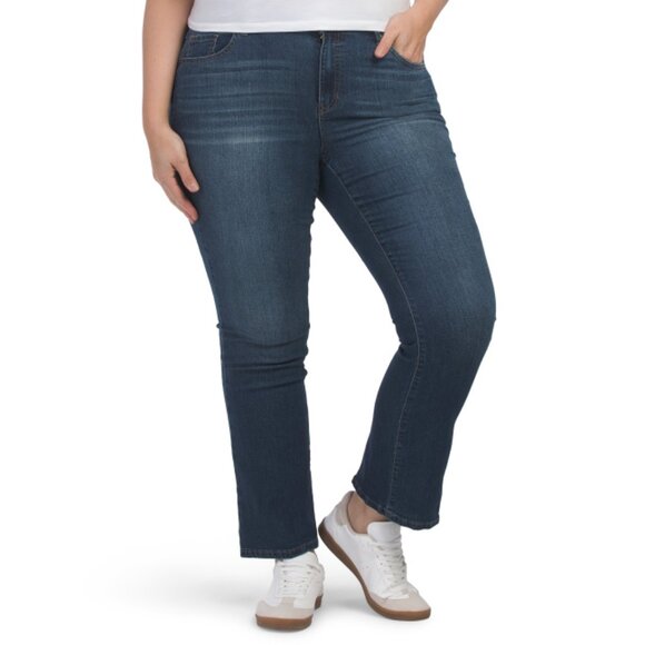 DJEANS Dark Carmen Rinse Plus Recycled Skinny Bootcut Jeans - Picture 1 of 2